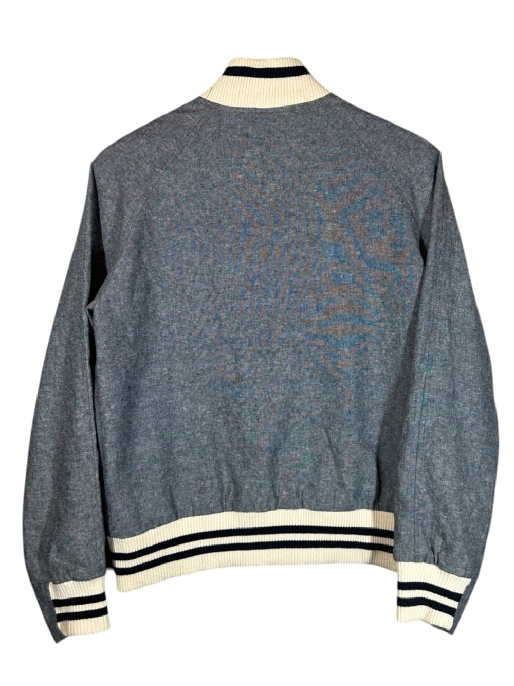 GOLDEN BEAR BY J.CREW Men’s Medium Grey Blue Bomber Jacket Raglan Sleeves - Picture 10 of 10